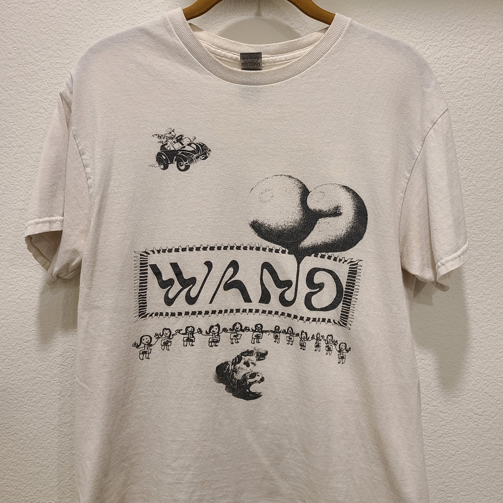 Wand logo band tee Medium Gildan 100% cotton black white unique music tshirt